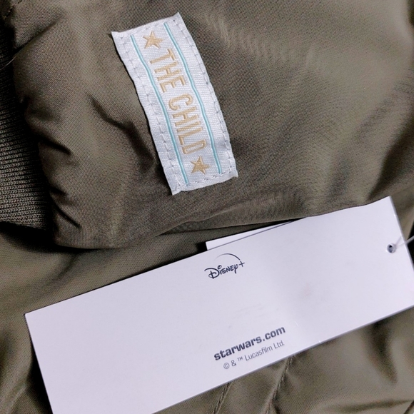 NWT Disney Star Wars 2 Pc Baby Yoda 3T Army Green Bomber Jacket & Tee - Picture 9 of 9